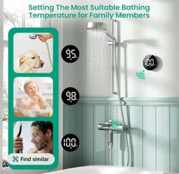 Longriver MX08 Shower Temperature Monitor for Shower Stalls, Heads & Systems