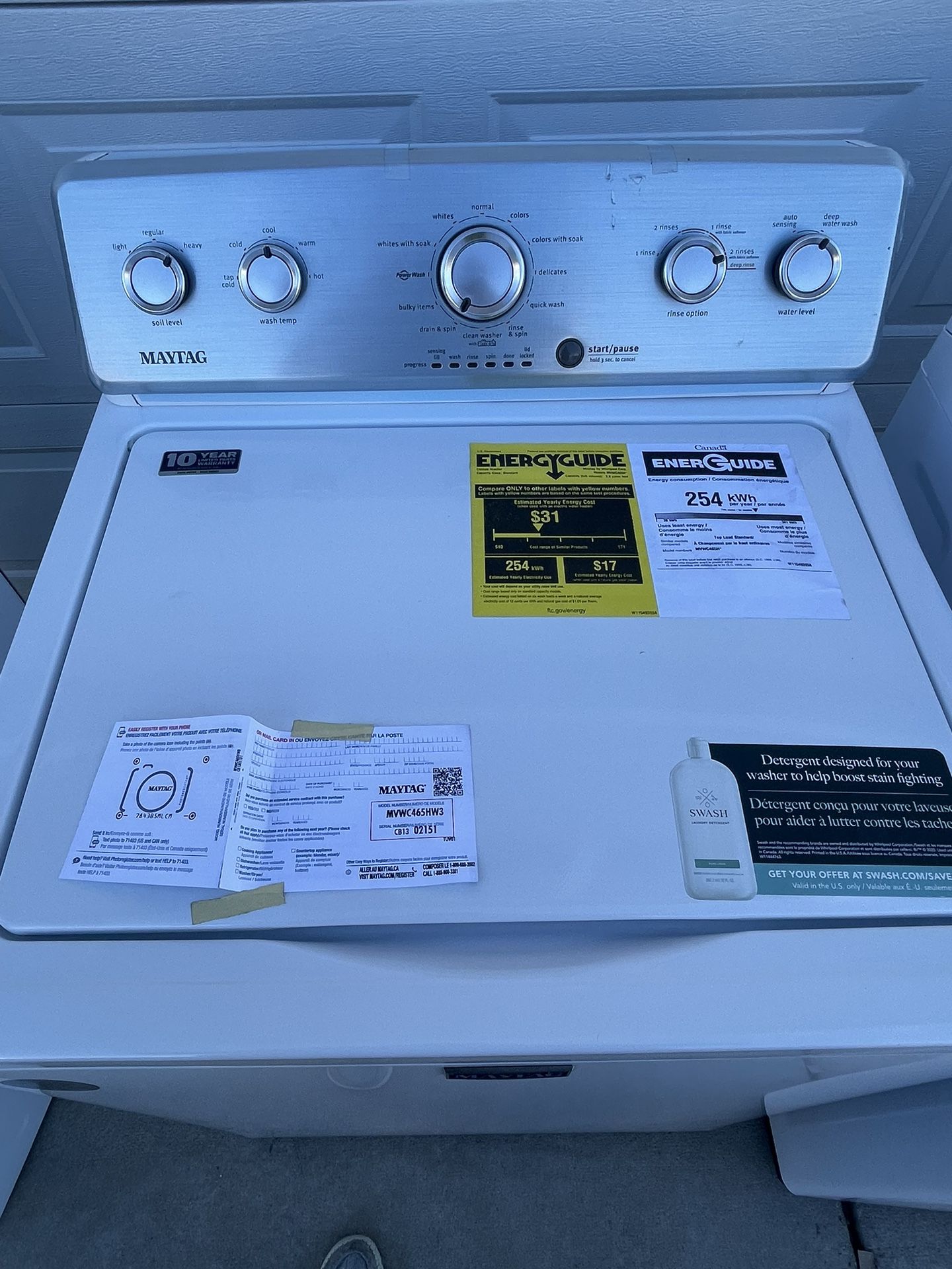 *NEW* Maytag 3.8 cu. ft. High Efficiency Top Load Washing Machine
