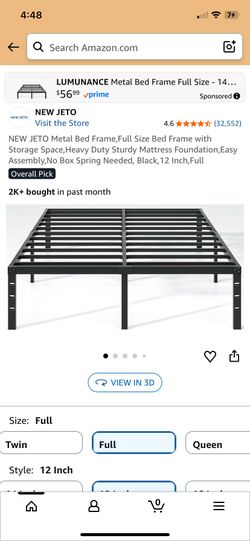 Full size bed frame