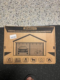 Mdavo Fiberglass Magnetic Garage Screen Door 8x7 ft