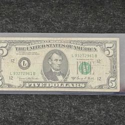 1969C Lincoln $5 Dollar Federal Note