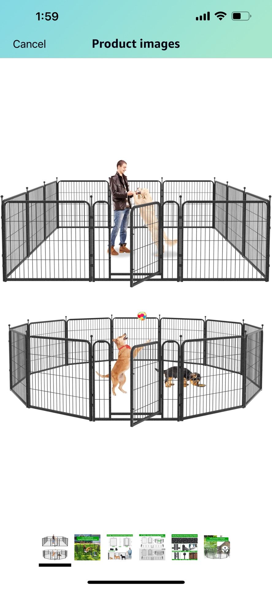 New in box Dog Playpen Outdoor 12 Panels Heavy Duty Dog Pen 40" Height Puppy Playpen Anti-Rust Exercise Fence with Doors for Large/Medium/Small Pet Do
