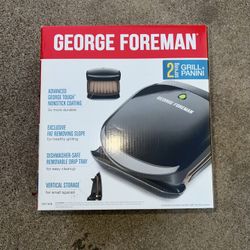 George Foreman 2 Serving Classic Plate Electric Grill and Panini Press BRAND NEW