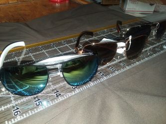 Three pair male fashion sunglasses