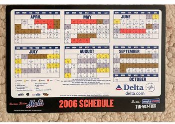 2006 Mets magnetic schedule