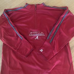 University Of Alabama Crimson Tide Russel Athletic 1/4 Zip Sweatshirt Mens - XL