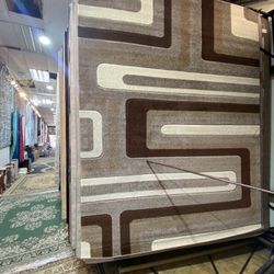 8x10 Area Rugs Carpet Rugs Modern Design Thick Colors Brown Beige 