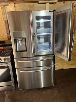 Refrijerador Samsung 4 Puertas Y Estufa Samsung 5 Quemadores De Gas 