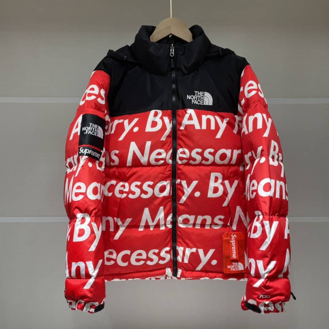 Supreme X North Face By Any Means Necessary Red Large Nuptse