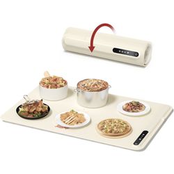 Electric Warming Tray with Adjustable Temperature, Laudlife Foldable Food Warmer for Parties Features 3 Modes & Fast Heating, Hot Plate for Buffet, Fa