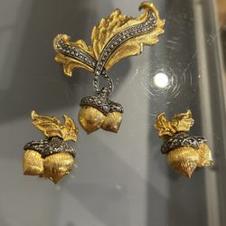 Antique Pin/ Brouche and Earrings Set