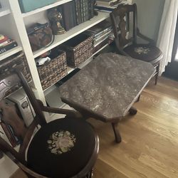 Antique Marble Table and Chairs