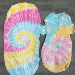 Happiest Baby Snoo Sheet and Swaddle Tie Dye Rainbow Size M