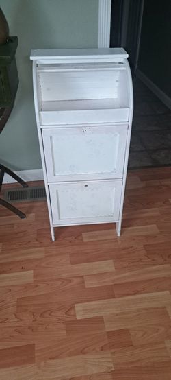 White wooden cabinet.