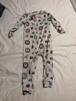 Baby Zip-Up Romper with Animal Print