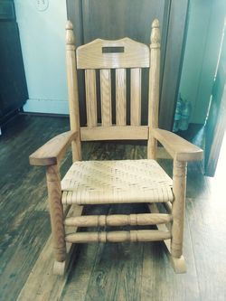 Vintage oak children's rocking chair