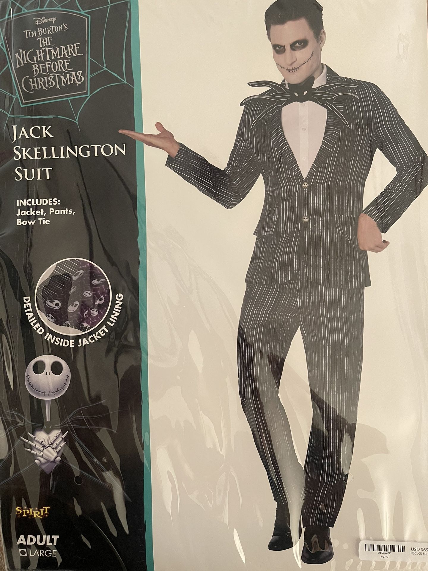 Halloween Costume Jack Skellington Suit ๐