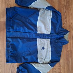 Dallas Cowboys Vintage Jeff Hamilton Navy Silver Heavy Winter Jacket Men X-LARGE