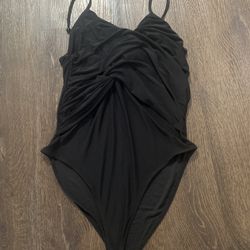 Junior Girls Black Bodysuit Shirt Size Large By Forever 21 #14