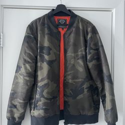 Luxury Italian Camo Bomber Jacket 