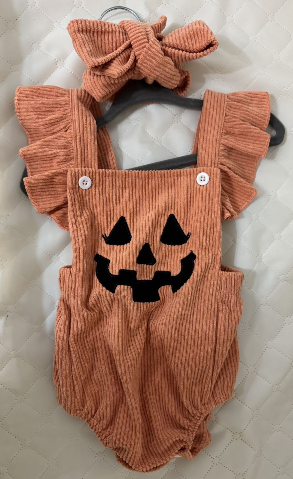 0-3m Pumpkin Halloween Onesie