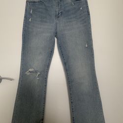 Pistola Lennon High Rise Distressed Crop Bootcut Jeans,size 26