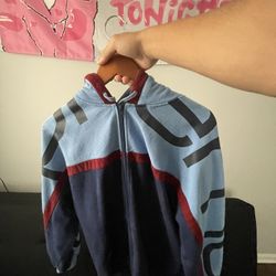 over the shoulder supreme hoodie, authentic.