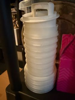Vintage 90s Tupperware Hamburger Press and Storage Containers