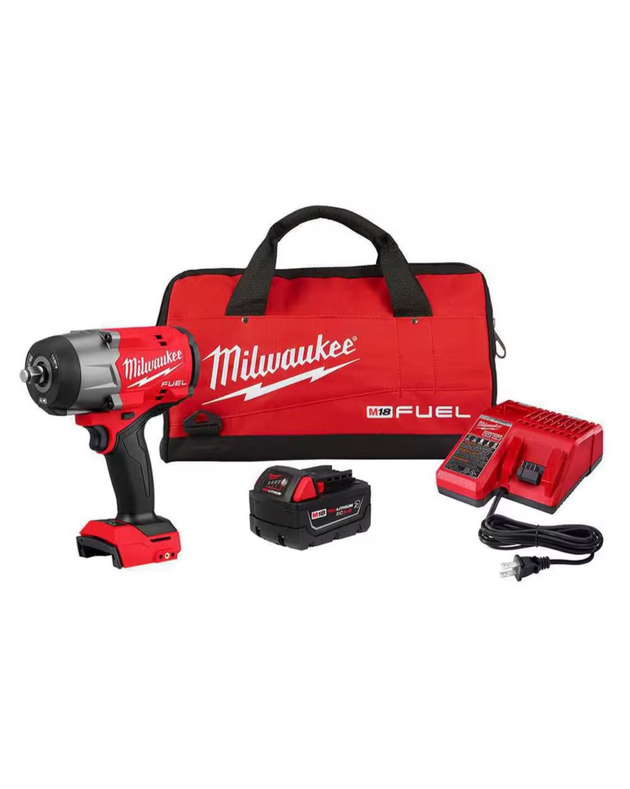 M18 FUEL 18V Lithium-Ion Brushless Cordless 1/2 in. Impact Wrench w/Friction Ring Kit w/One 5.0 Ah Battery and Bag