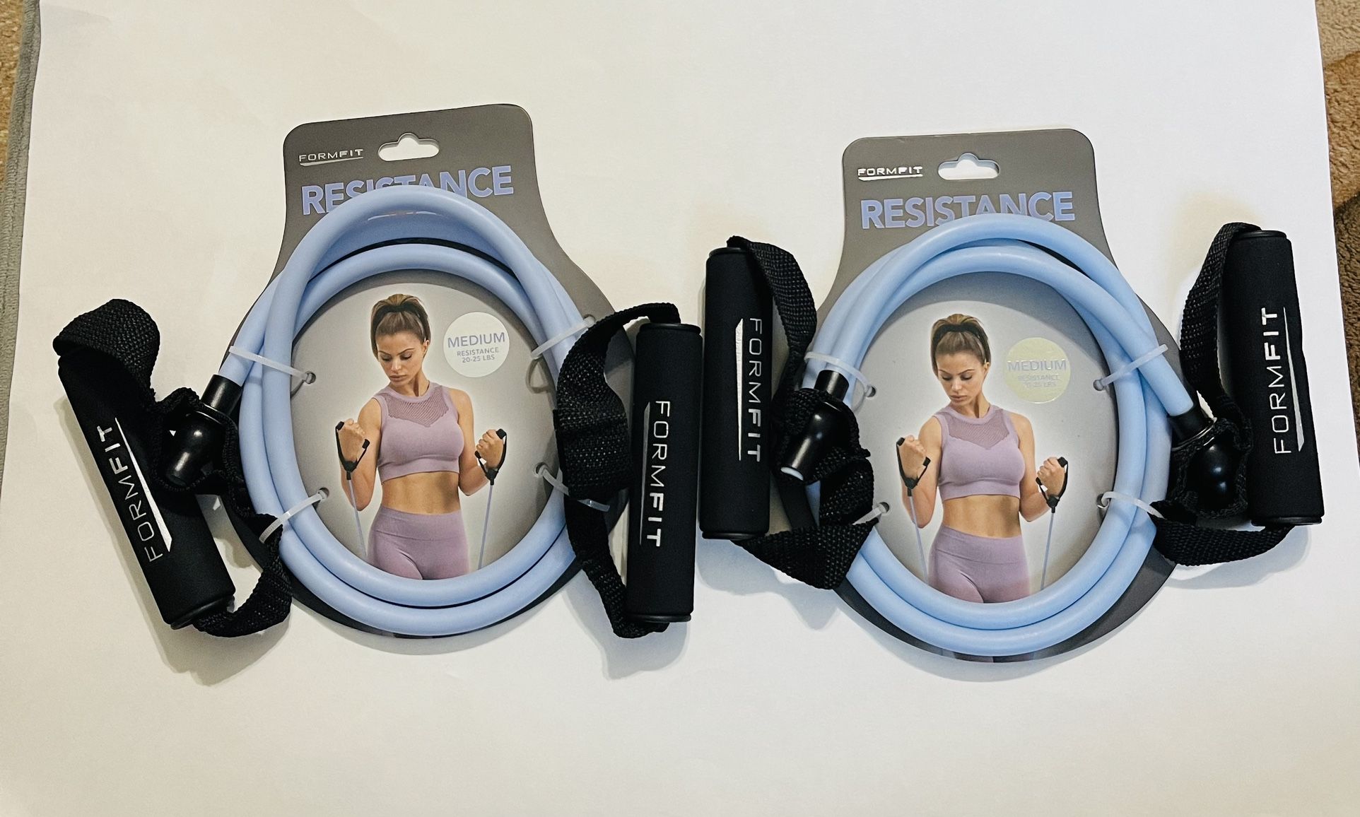 2 Formfit Resistance Tube Band Blue Medium Resistance 20-25 Pounds New