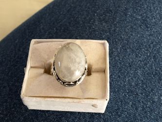 Large oval moonstone ring