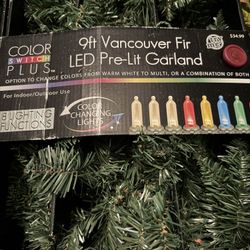 9ft Pre Lit Garland LED 