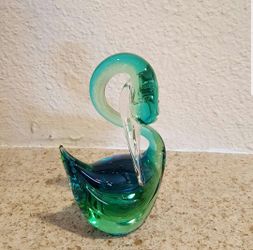 crystal swan made in italy