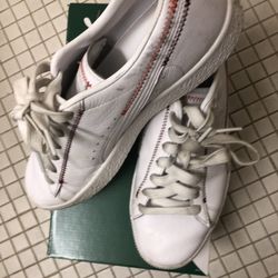 puma clyde Stitch mens 8.5 white retro sneakers