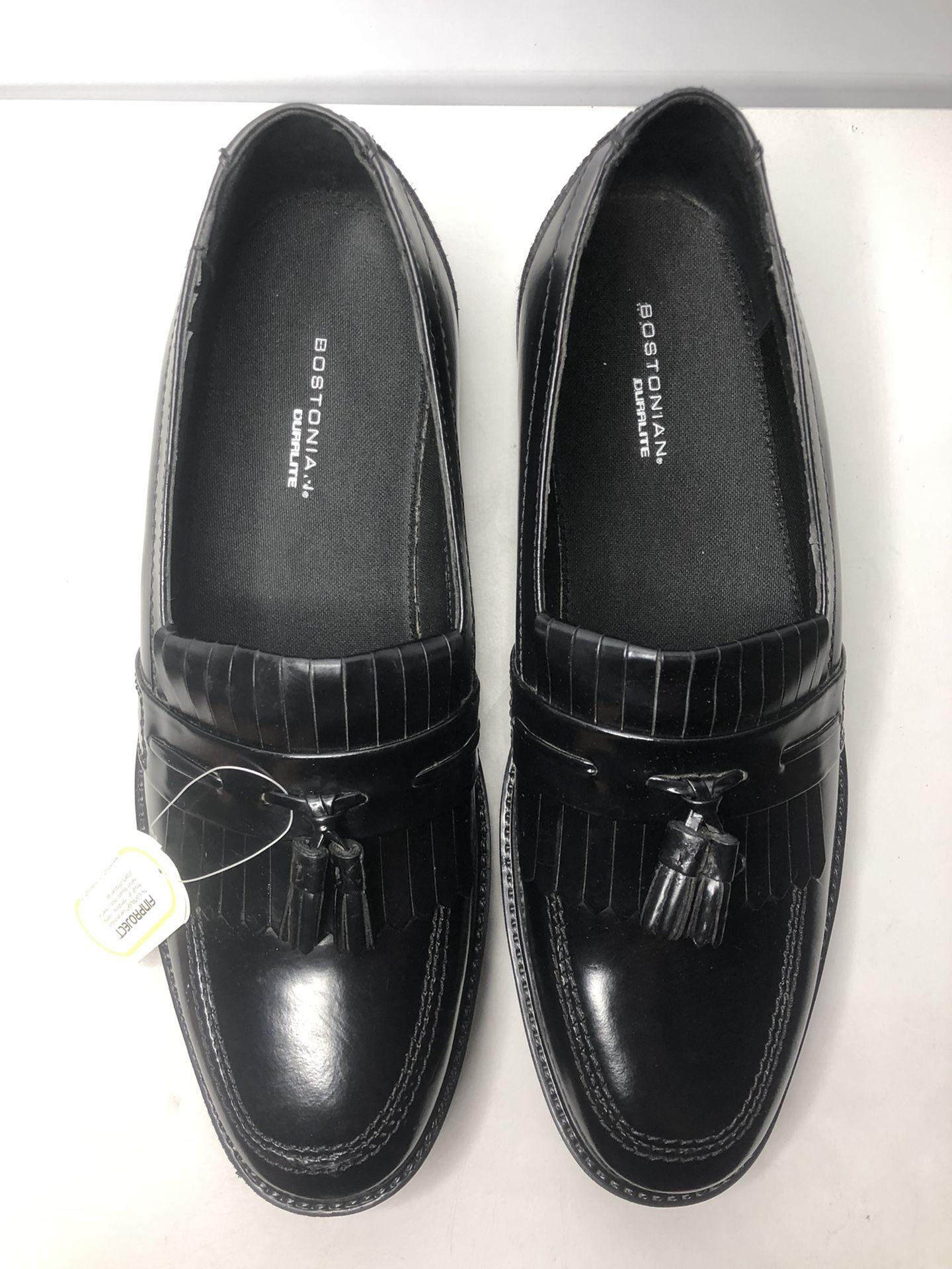 Bostonian Duralite Black Patent Leather Kiltie Tassel Loafer Shoes Men Sz 10M US