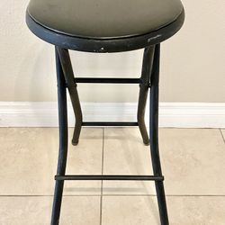 24" Folding Stool w/Vinyl Padded Seat