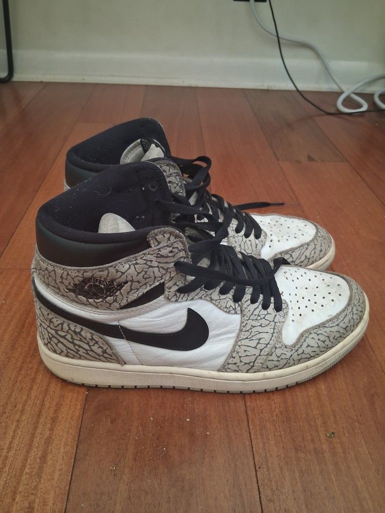 Jordan 1 High White Cement Beaters Size 8.5