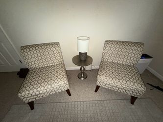 Set of 2 Upholstered Slipper Accent Chairs