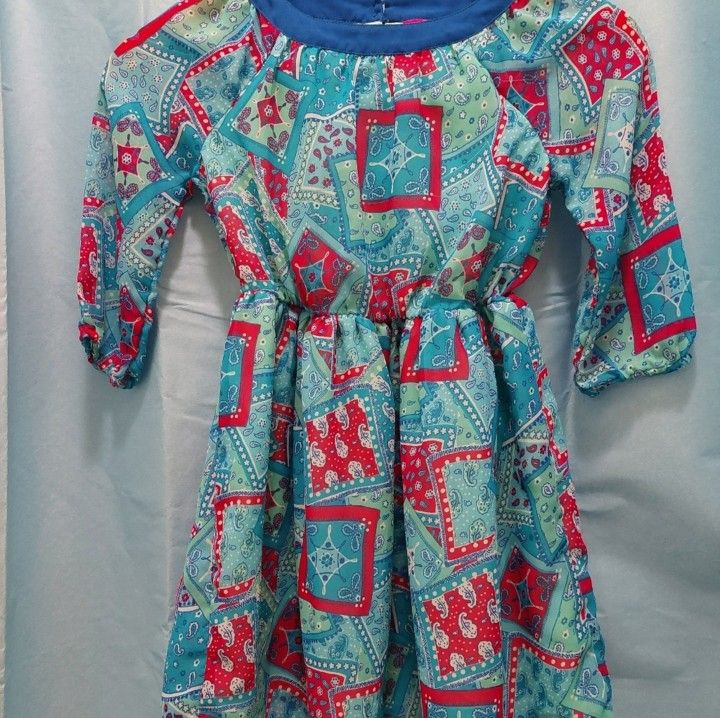 J. Khaki Girls Dress, Multi Color Pattern, Size Small