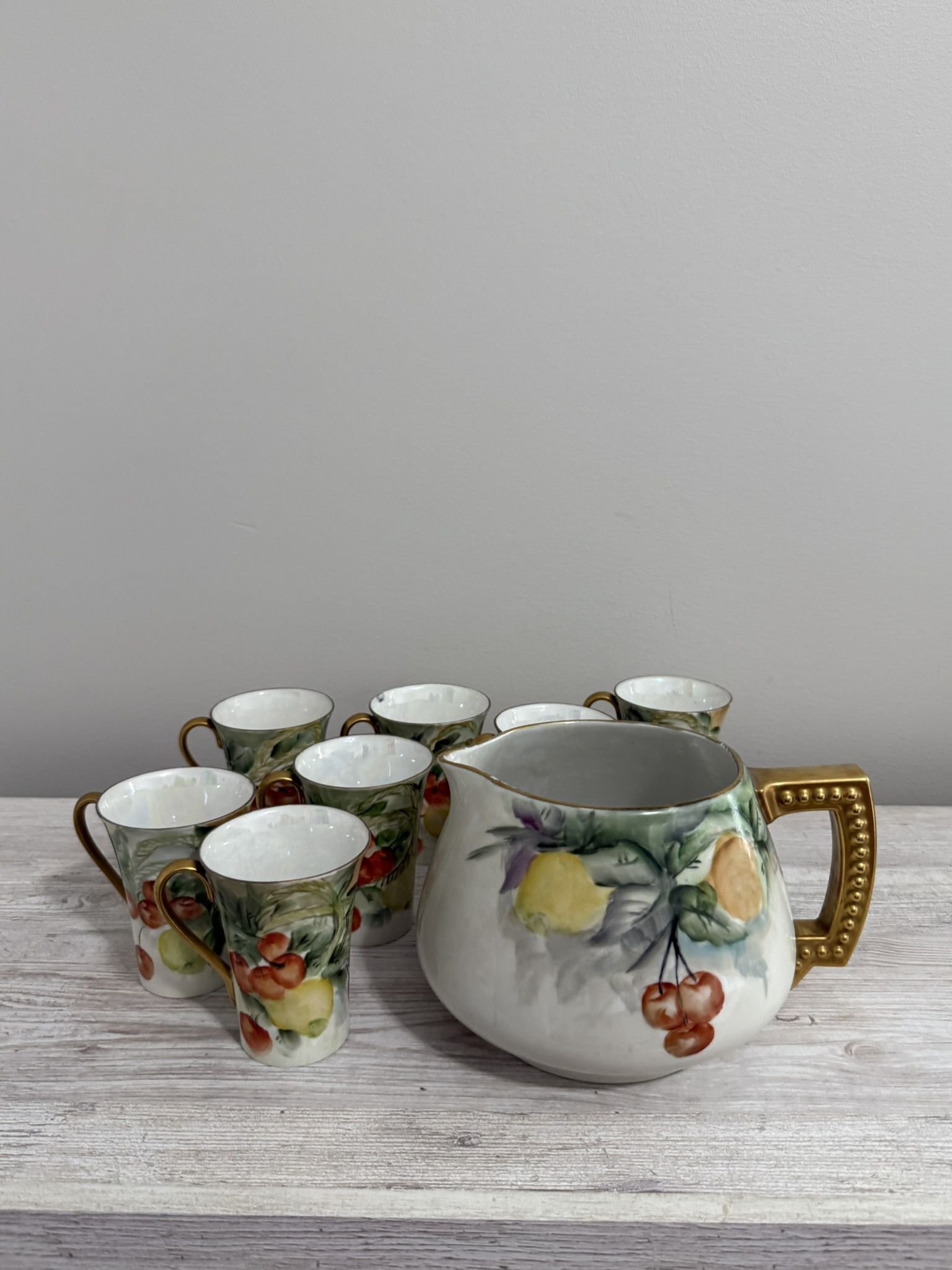 Limoges Fruit Pitcher + Cup Set