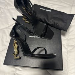 Authentic Saint Laurent OPYUM SANDALS IN PATENT LEATHER