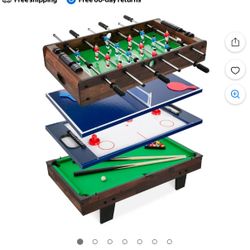 4-in-1 Multi Game Table- Dark Wood