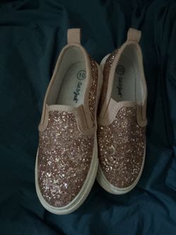 Cat & Jack Kids Glitter Slip-On Sneakers Size 10