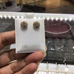 10k Gold Big Diamond Earrings With 0.80 Ct Diamond ..💎💎