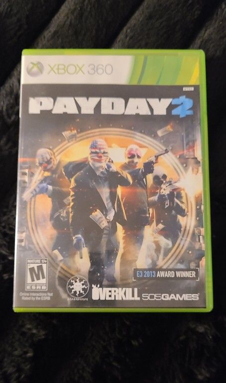 PayDay 2 Xbox 360 Case and Manual Inserts Only No Disc No Game