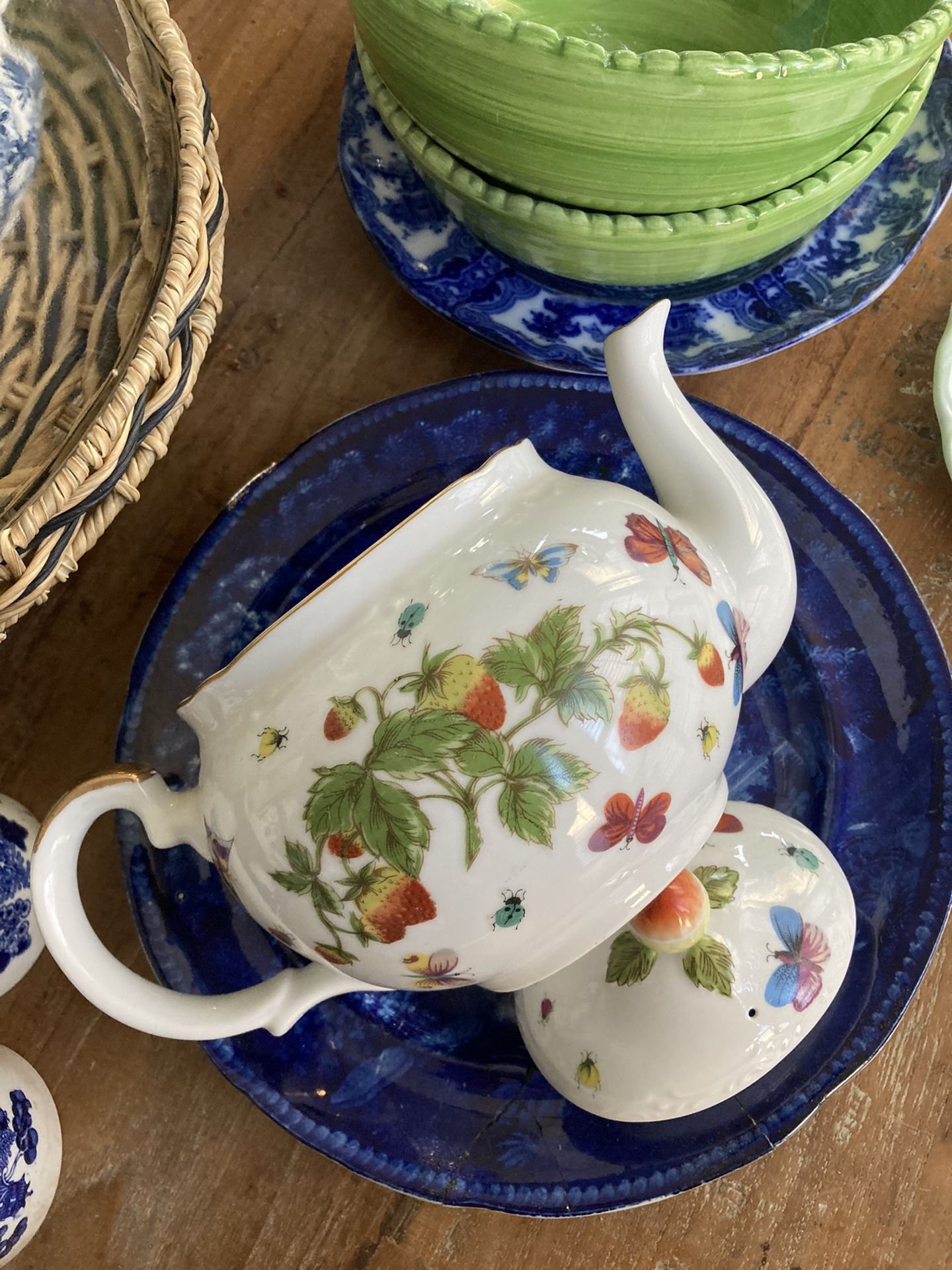 Antique Strawberries Teapot Perfect Condition