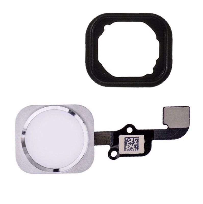 Iphone 6 and 6 Plus Home button with flex cable and Rubber Gasket assembly (Silver)