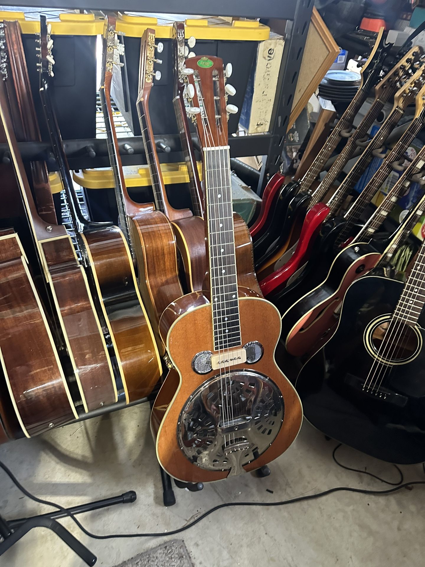 Regal Square Neck Resonator Acoustic Electric Guitar.