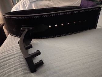 Black Leather Powerlifting Weight Belt