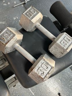 30 lb Cast Iron Hex Dumbbells Pair